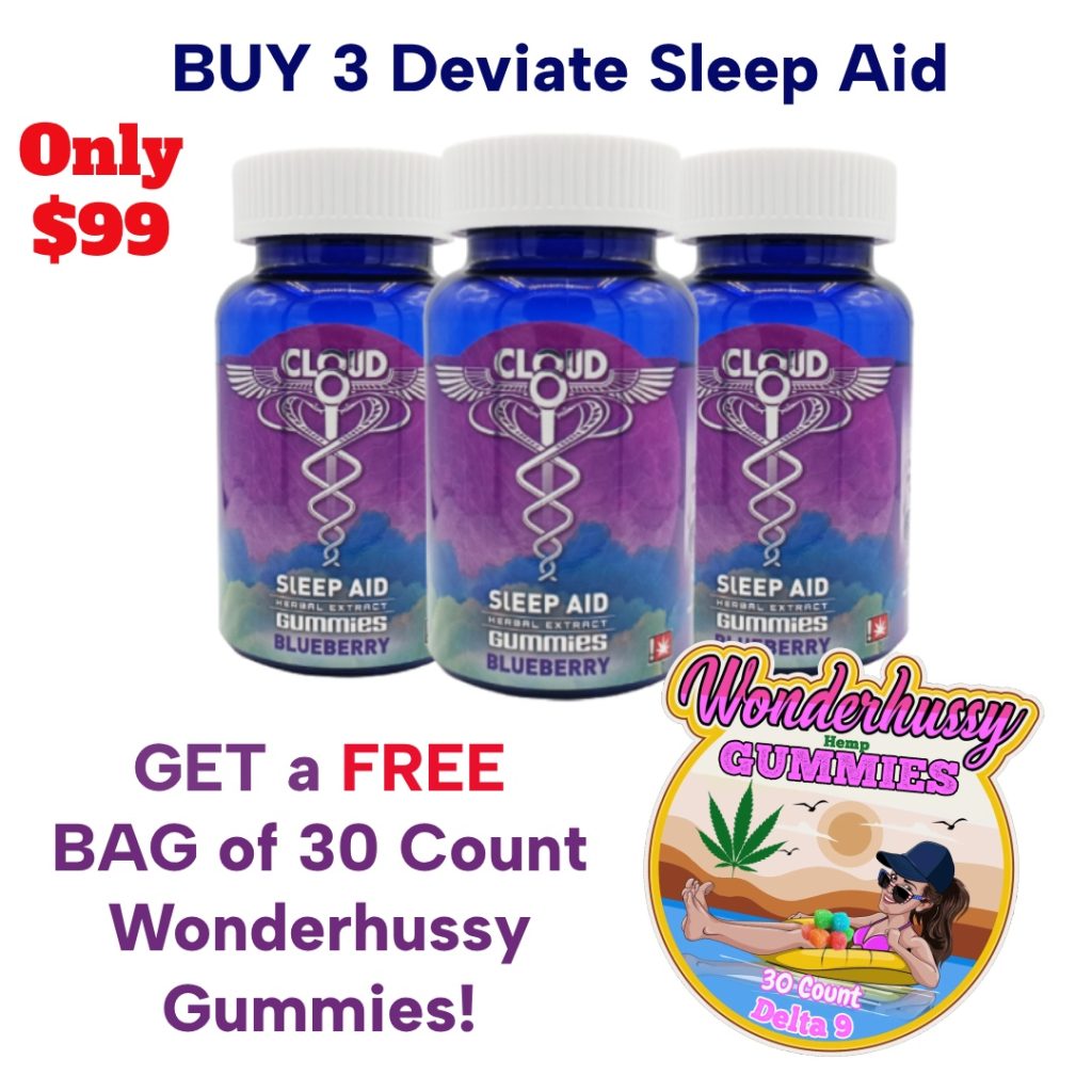 3 Pack Sleep Gummies and Free Pack of Wondhussy Gummies 30 Count Delta 9